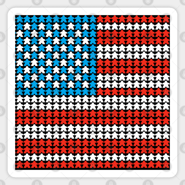 US Meeple Flag Magnet by Canderella
